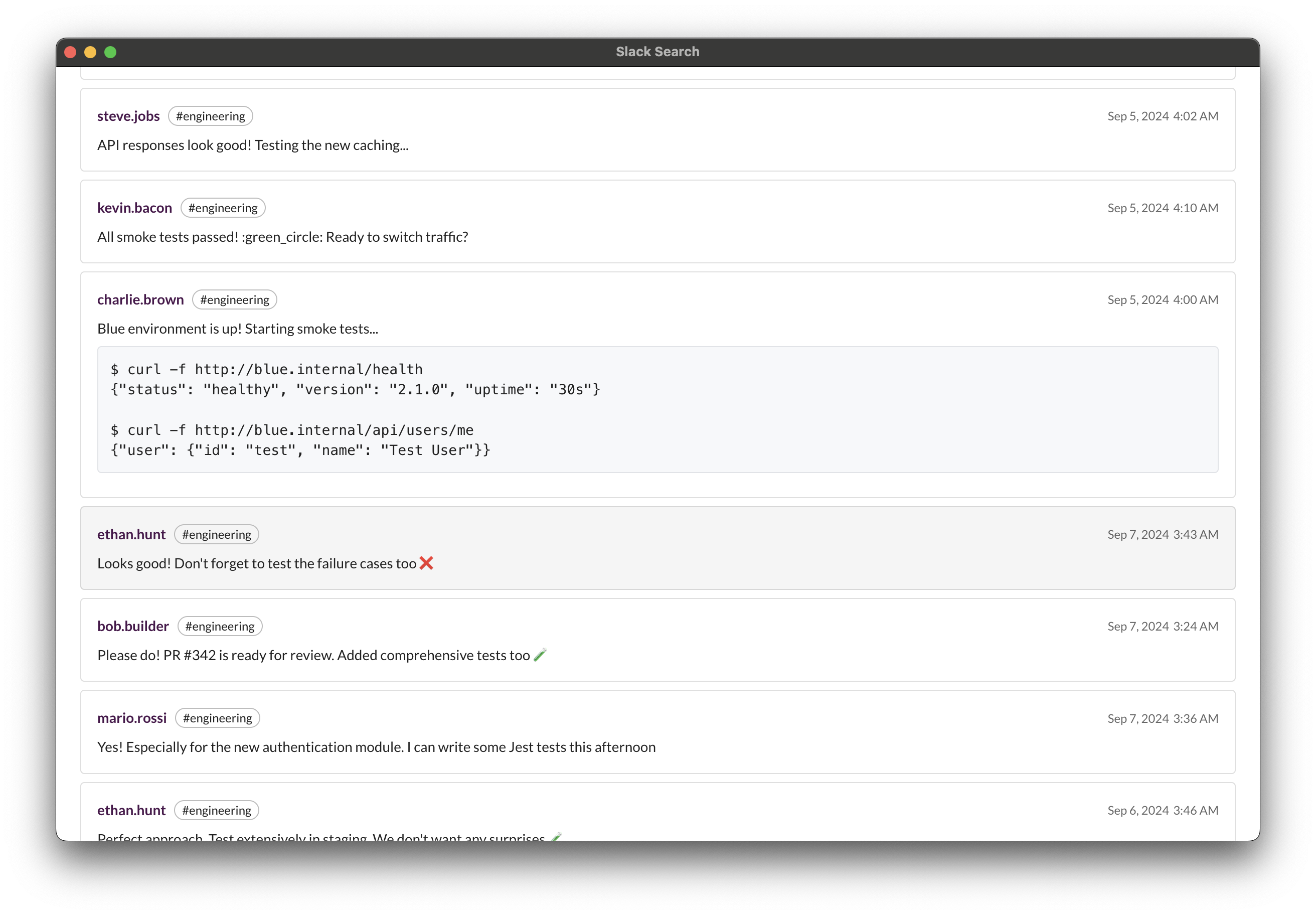 Slack Search screenshot